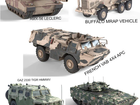 5 Collezione di veicoli militari v11 Modello 3D