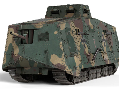 A7V Sturmpanzerwagen Heavy Tank 3D Model