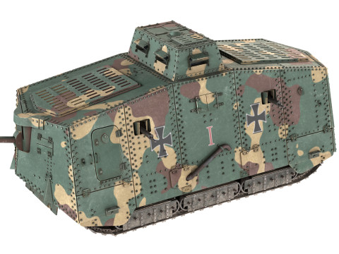 A7V Sturmpanzerwagen Heavy Tank 3D 모델