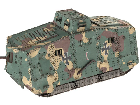 A7V Sturmpanzerwagen Heavy Tank 3D Model