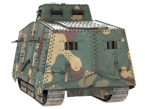 A7V Sturmpanzerwagen Heavy Tank 3D 모델