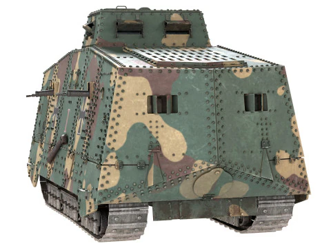 A7V Sturmpanzerwagen Heavy Tank 3D Model