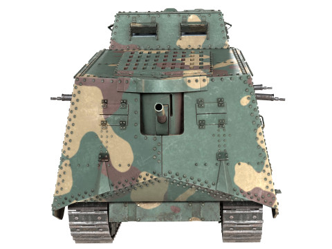 A7V Sturmpanzerwagen Heavy Tank 3D 모델