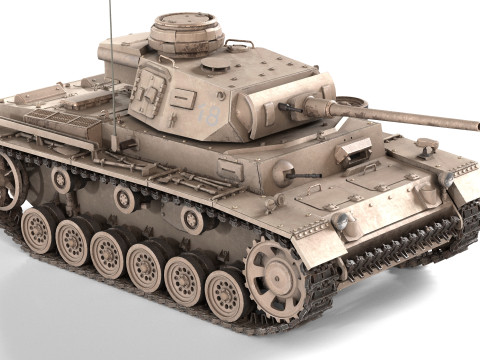German Panzer III TANK Modèle 3D