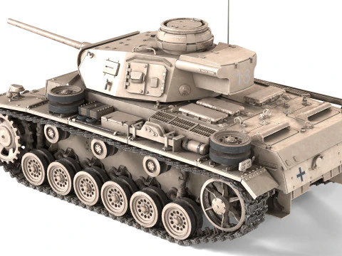 German Panzer III TANK 3D Model