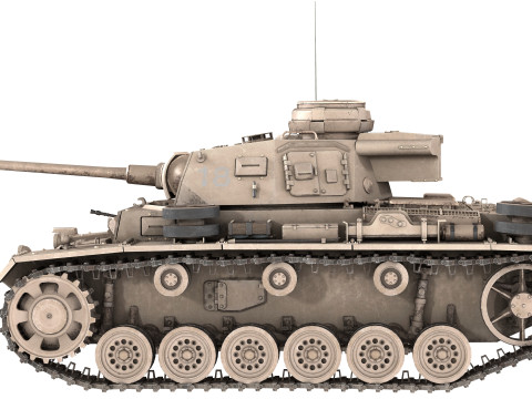 German Panzer III TANK Modelo 3D