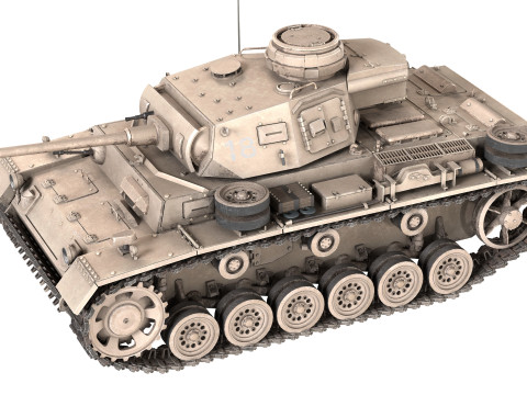 German Panzer III TANK Modelo 3D