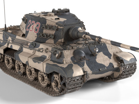 Tiger II German Tank Modello 3D