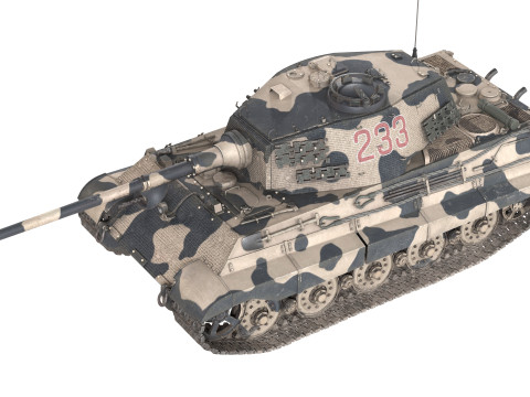 Tiger II German Tank 3D Model