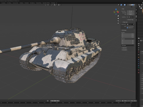 Tiger II German Tank 3D Model