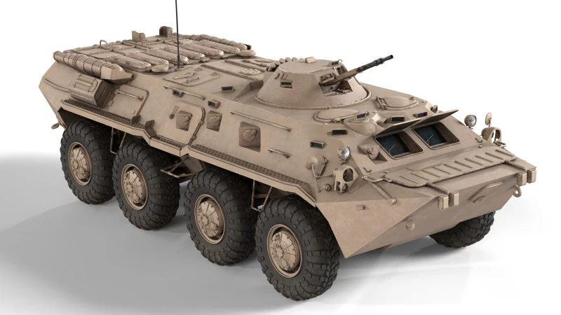 BTR-80 Armoured Personnel carrier 3D Model .c4d .max .obj .3ds .fbx .stl .blend 