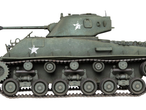 M4 Sherman Tank 3D Модель
