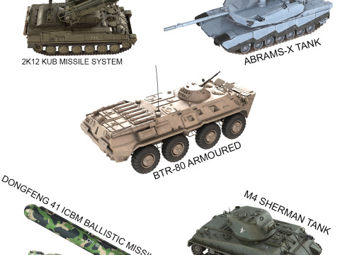 5 Military Vehicles Collection v15 3D Model