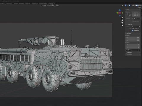 9T234 Smerch Transporter 3D Model