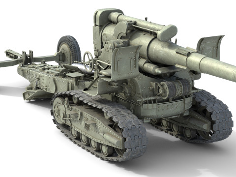 Russian B4 Howitzer 203mm M1931 3D Model