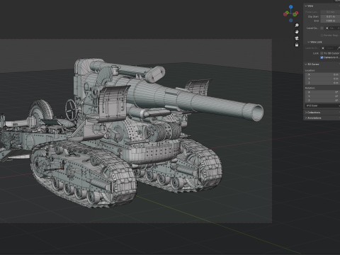 Russian B4 Howitzer 203mm M1931 3D Model