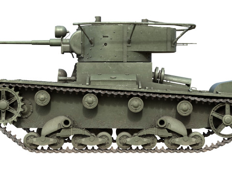 T 26 Soviet Tank 3D 模型