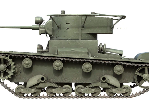 T 26 Soviet Tank 3D Model