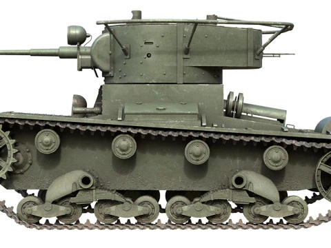 T 26 Soviet Tank 3D Model