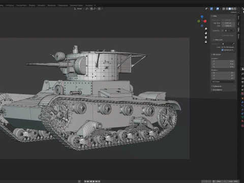 T 26 Soviet Tank 3D Model