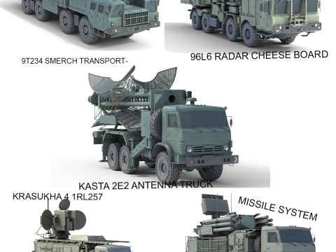 5 Military Vehicles Collection V17 3D Model