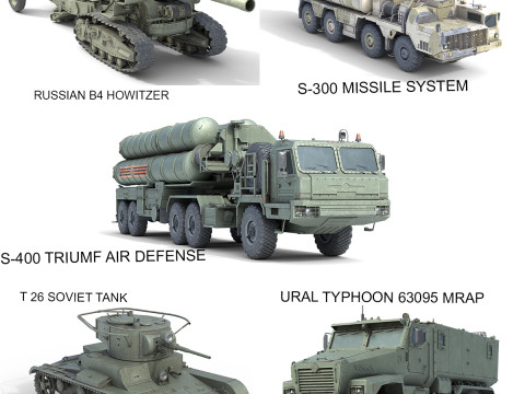 5 Military Vehicles Collection V18 3D Model