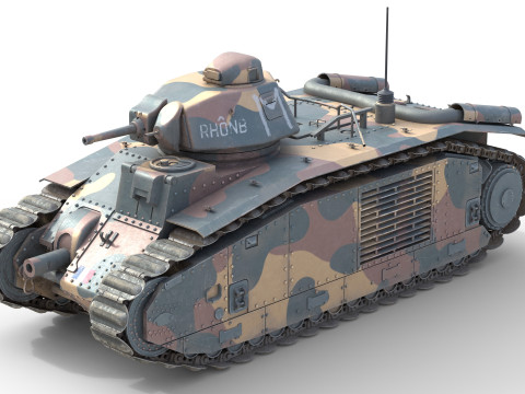Char B1 French Heavy Tank 3Dモデル