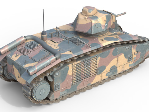 Char B1 French Heavy Tank 3D Model
