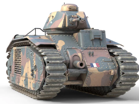 Carro pesante francese Char B1 Modello 3D