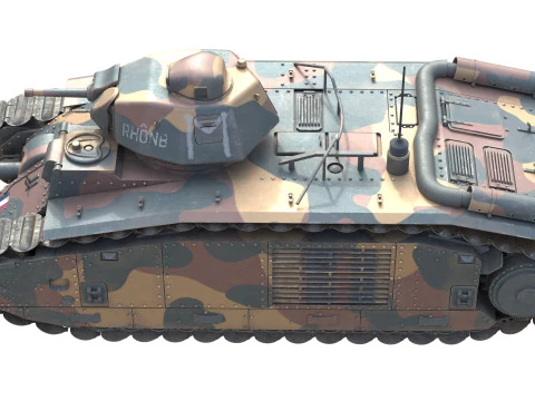 Carro pesante francese Char B1 Modello 3D