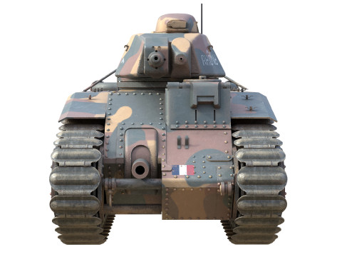 Char B1 French Heavy Tank 3D Model