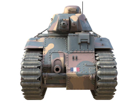 Carro pesante francese Char B1 Modello 3D
