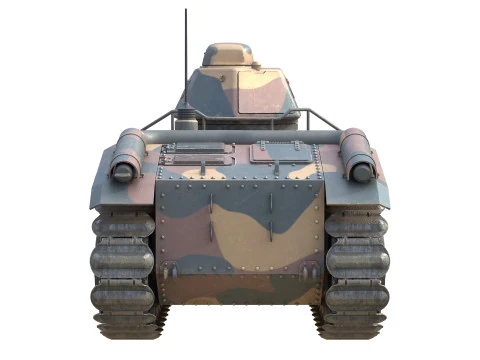 Carro pesante francese Char B1 Modello 3D
