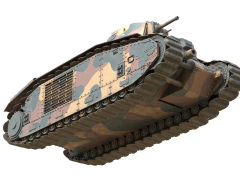 Carro pesante francese Char B1 Modello 3D