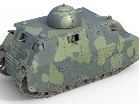 Carro armato pesante italiano Fiat 2000 Modello 3D