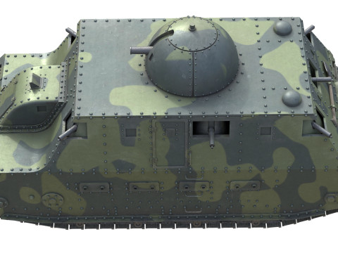 Fiat 2000 italian heavy tank Modelo 3D