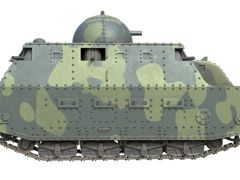 Fiat 2000 italian heavy tank Modelo 3D