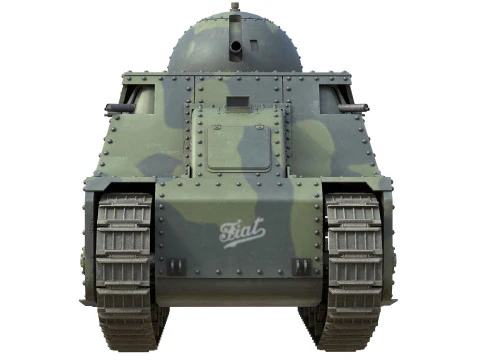 Carro armato pesante italiano Fiat 2000 Modello 3D