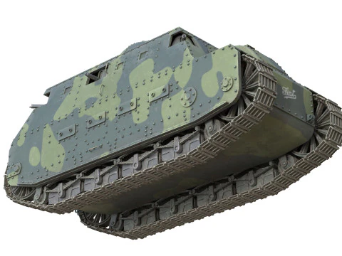 Carro armato pesante italiano Fiat 2000 Modello 3D