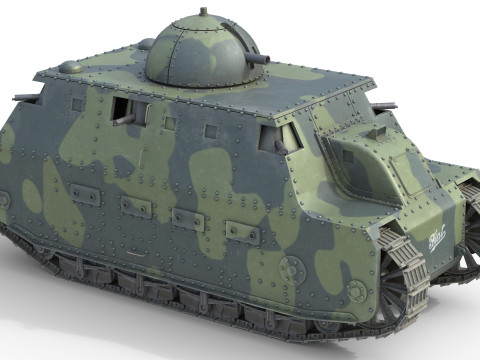 Fiat 2000 italian heavy tank Modelo 3D
