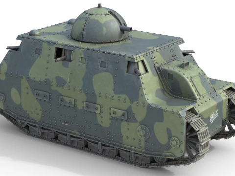 Carro armato pesante italiano Fiat 2000 Modello 3D