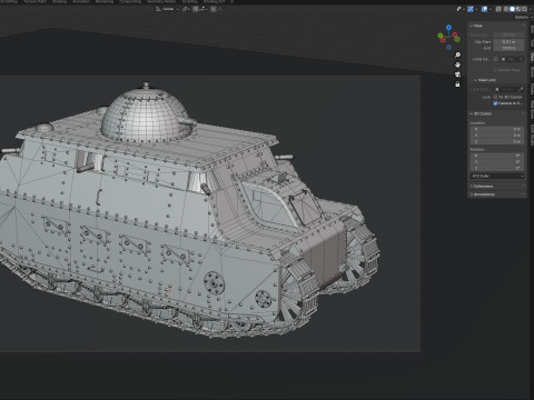 Fiat 2000 italian heavy tank Modelo 3D