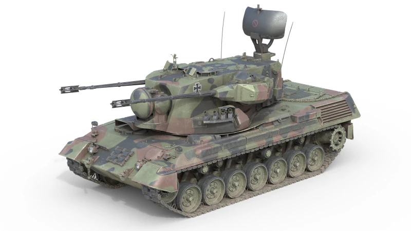 Flakpanzer Gepard 1A2 Anti Aircraft 3D Model .c4d .max .obj .3ds .fbx .stl .blend 