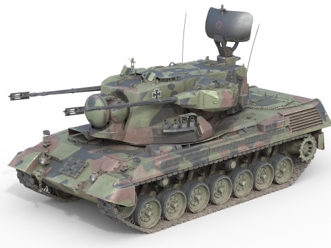 Flakpanzer Gepard 1A2 Anti Aircraft 3D Model