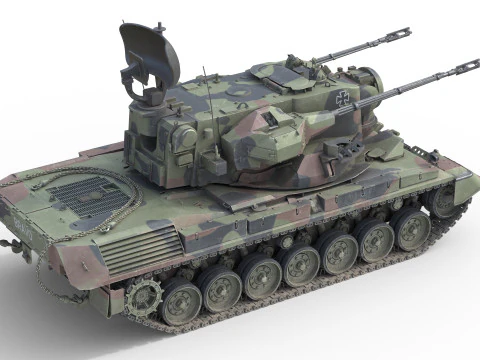 Flakpanzer Gepard 1A2 Anti Aircraft 3D Model