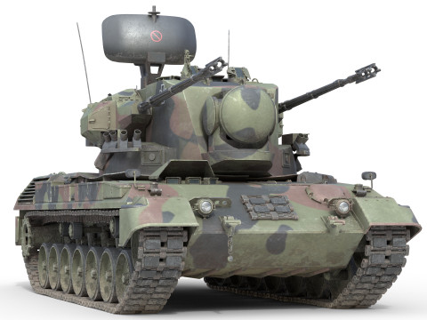 Flakpanzer Gepard 1A2 Anti Aircraft 3D Model