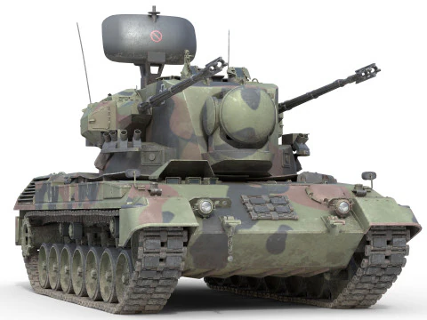 Flakpanzer Gepard 1A2 Anti Aircraft 3D Model