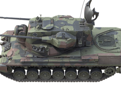 Flakpanzer Gepard 1A2 Anti Aircraft 3D Model