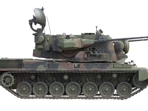 Flakpanzer Gepard 1A2 Anti Aircraft 3D Model