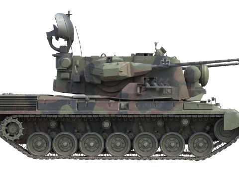 Flakpanzer Gepard 1A2 Anti Aircraft 3D Model